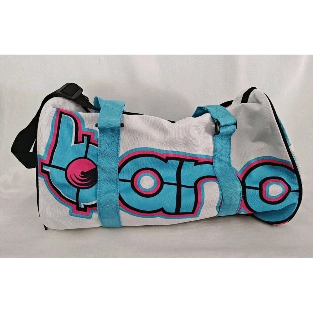 Bang Energy Drink Promo Duffle Bag White Blue‎ Pink Graphic Sporty Travel RARE!